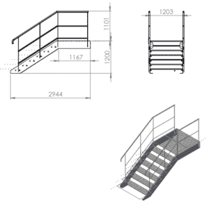 Plans détaillés de l'escalier